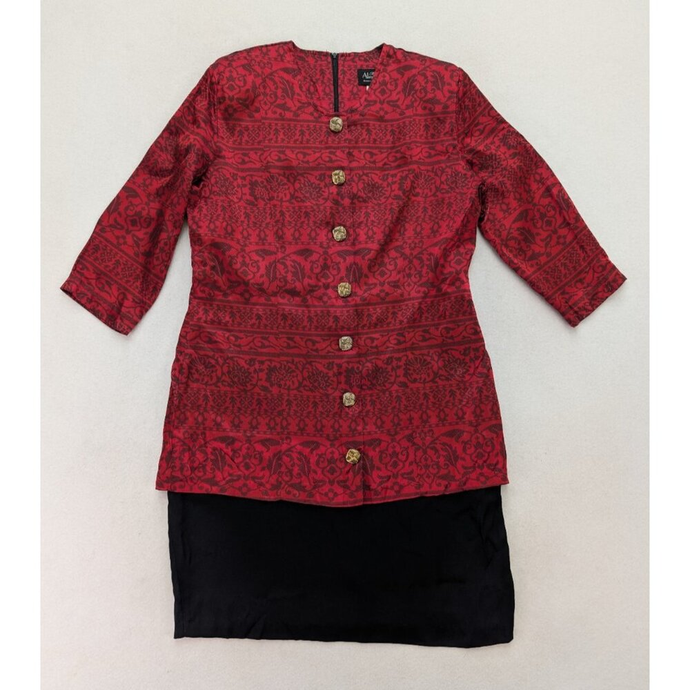 Tori Alexander Vintage 80s Women's Dress Size 12 Red Satin